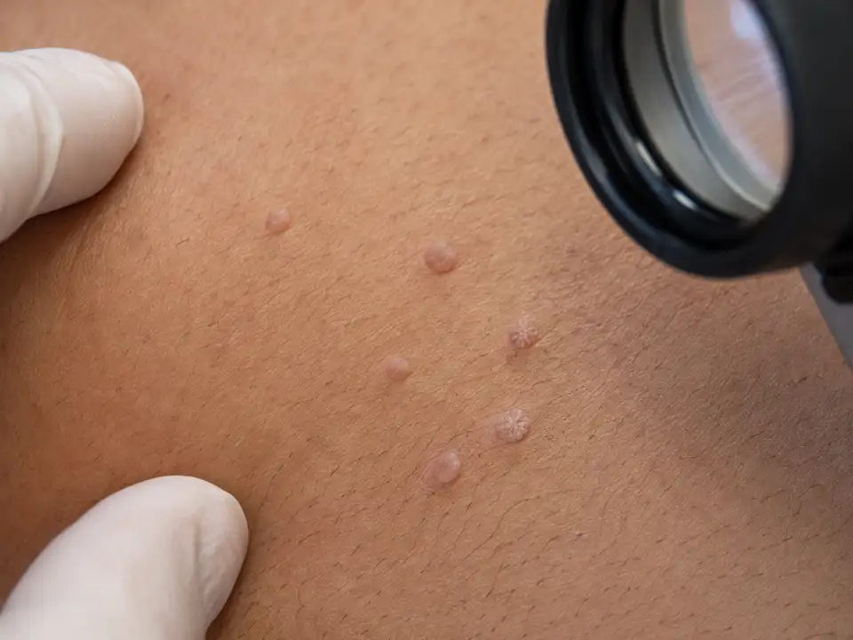 HPV belirtileri ve görsel tanının sınırları konusunu açıklayan tıbbi illüstrasyon